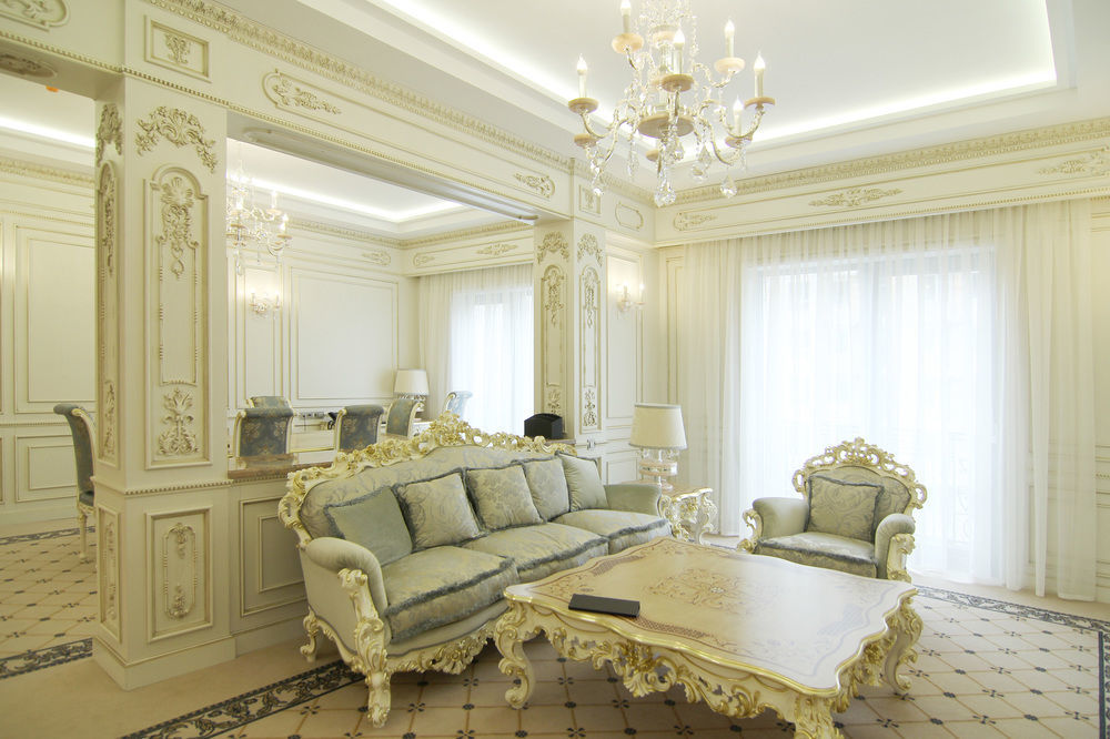 Orion Hotel Bisjkek Buitenkant foto A living room in the style of Rococo